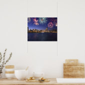Vuurwerk over Chicago skyline 2 Poster (Keuken)