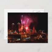 Vuurwerk over het Briefkaart "Plaza lights" van Ka (Voorkant / Achterkant)