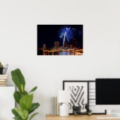 Vuurwerk over Rochester Poster (Thuiskantoor)