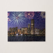 Vuurwerk over skyline in Chicago Legpuzzel (Horizontaal)