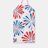 Vuurwerk Patriottisch 2e Verjaardag Cadeaulabel (Achterkant)