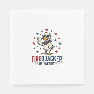 Vuurwerk Patriottische Eend Vintage T-shirt Ontwer Servet