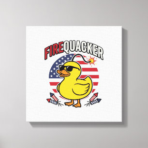 Vuurwerk Patriottische Eend Vuurwerk Vectorontwerp Canvas Afdruk