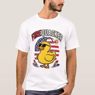 Vuurwerk Patriottische Eend Vuurwerk Vectorontwerp T-shirt