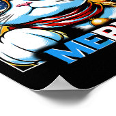 Vuurwerk Patriottische Maneki Neko Cat Merica Poster (Hoek)