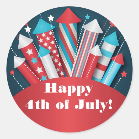 Vuurwerk raketten op 4 juli Stickers (Voorkant)
