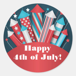 Vuurwerk raketten op 4 juli Stickers