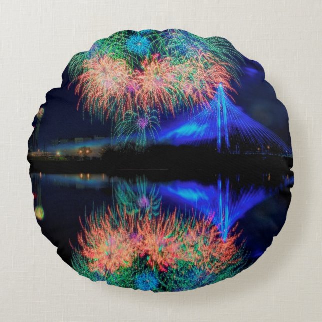 Vuurwerk Rond Kussen (Voorkant)