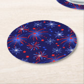 Vuurwerk Ronde Kartonnen Onderzetter (Gebogen)