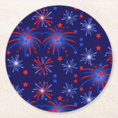 Vuurwerk Ronde Kartonnen Onderzetter (Voorkant)