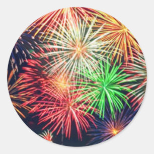Vuurwerk Ronde Sticker