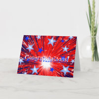 Vuurwerk Rood Wit Blauw 'Gefeliciteerd!' kaart