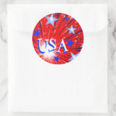 Vuurwerk Rood Wit Blauw 'USA' sticker (Tas)