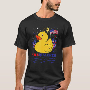 Vuurwerk Rubber Eend 4 juli Vuurwerk Patriottisch T-shirt