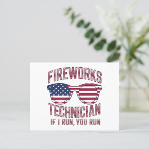 Vuurwerk technicus 4 juli grappig Nederland Briefkaart