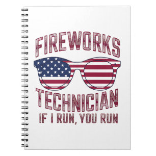 Vuurwerk Technicus 4 Juli Grappig Nederland Notitieboek