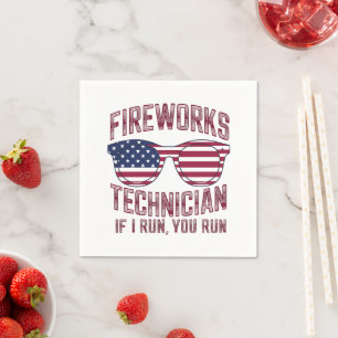 Vuurwerk Technicus 4 Juli Grappig Nederland Servet