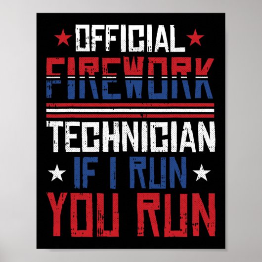 Vuurwerk technicus 4 juli Grappig Usa Pyro-tec Poster (Voorkant)