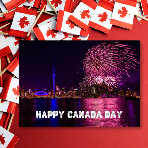 Vuurwerk Toronto Skyline Happy Canada Day Kaart