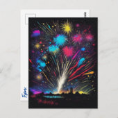 vuurwerk | Uitnodiging voor de vierde juli Onafhan (Voorkant / Achterkant)