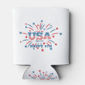 Vuurwerk USA Patriottisch Rood Wit Blauw Blikjeskoeler (Achterkant)