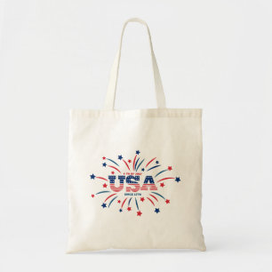 Vuurwerk USA Patriottisch Rood Wit Blauw Tote Bag