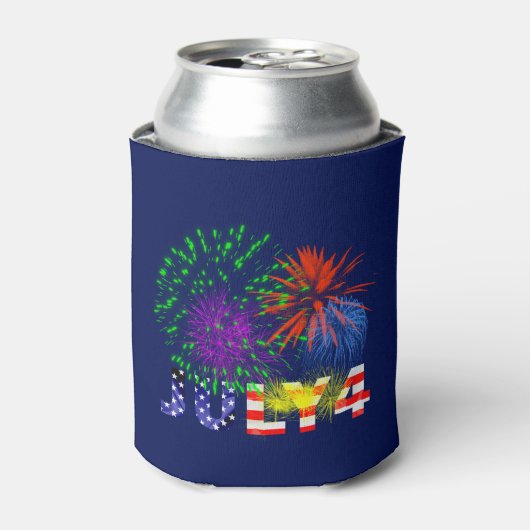 Vuurwerk van 4 juli blikjeskoeler (Blikje Voorkant)