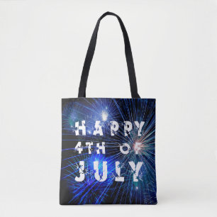 Vuurwerk van 4 juli in Blue Hue Happy 4th Draagtas