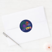 Vuurwerk van 4 juli ronde sticker (Envelop)