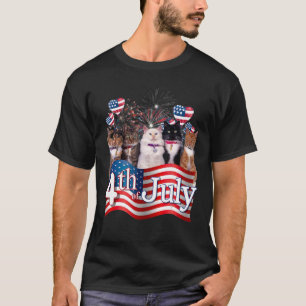 Vuurwerk van Amerikaanse vlag op 4 juli onafhankel T-shirt