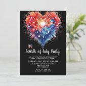 Vuurwerk van het Hart 4 juli Uitnodigingen (Staand voorkant)