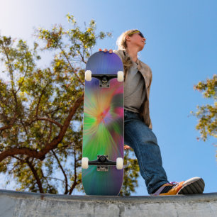 Vuurwerk van kleuren - koele fractale kunst skateboard
