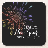 Vuurwerk Vierkante Kartonnen Onderzetter (Voorkant)