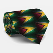 Vuurwerk; Vlag van Guyana Stropdas (Opgerold)