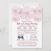 Vuurwerk voor rood, wit en blauw op 4 juli kaart (Voorkant)