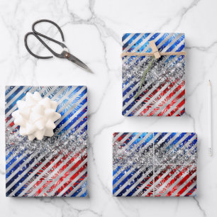 Vuurwerk Zilveren Glitter Onafhankelijkheidsdag 4 Inpakpapier Vel