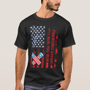 Vuurwerkdeskundige die ik runt u op 4 juli t-shirt