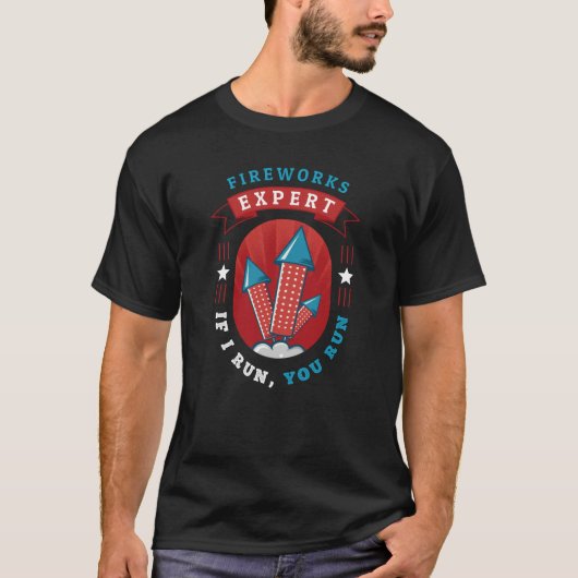 Vuurwerkdeskundige op 4 juli Amerikaanse Onafhanke T-shirt (Voorkant)