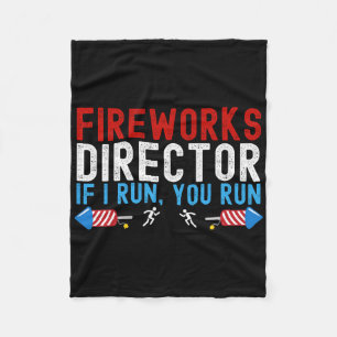 Vuurwerkdirecteur Amerikaanse vlag 4 juli Fleece Deken