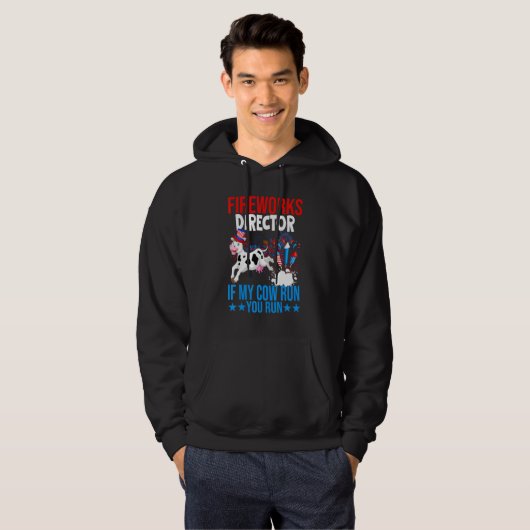 Vuurwerkdirecteur Fijne 4 juli Amerikaanse vlag Hoodie (Voorkant volledig)