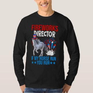 Vuurwerkdirecteur Fijne 4 juli Amerikaanse vlag T-shirt