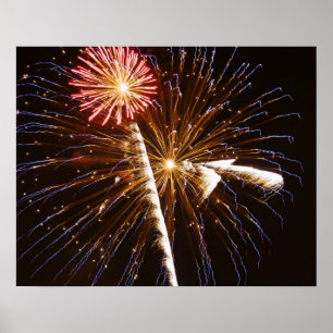 Vuurwerkdisplay op Savannah River Poster
