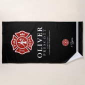 Vuurwerker | Maltees kruissymbool zwart Strandlaken (Voorkant)