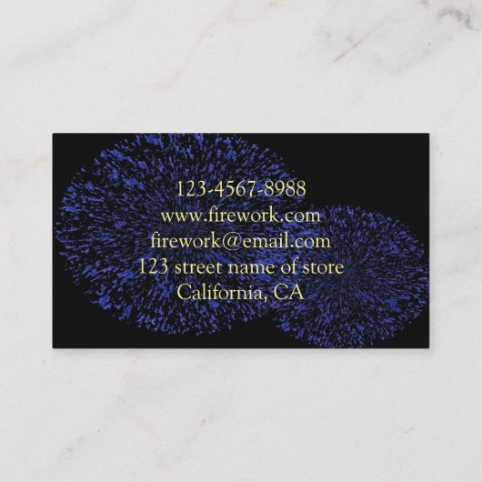 vuurwerkfeest visitekaartje (Achterkant)