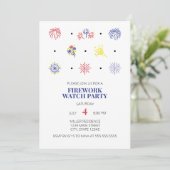 Vuurwerkpictogrammen 4 juli Uitnodiging voor een f (Staand voorkant)