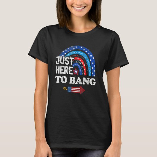 Vuurwerkregenboog van 4 juli Ik ben hier om te ver T-shirt (Voorkant)
