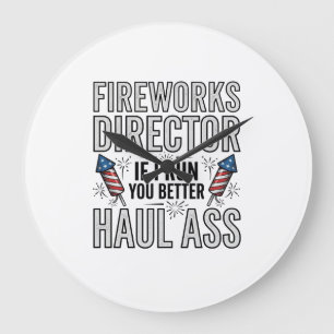 Vuurwerkregisseur Funny Patriottische Citaat Shirt Grote Klok