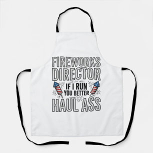Vuurwerkregisseur Funny Patriottische Citaat Shirt Schort