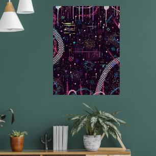 Vuurwerkshow: Abstracte Kunst Poster