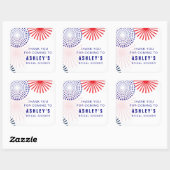 Vuurwerkstickers voor cadeautags 4 juli vierkante sticker (Vel)